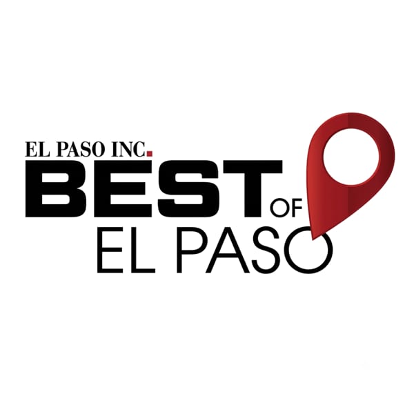 El Paso Inc. Best of El Paso award logo with a red map pin icon.