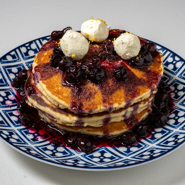 Blueberry & Mascarpone Pancakes.