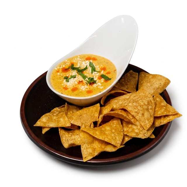 Green Chile Queso & Chips.