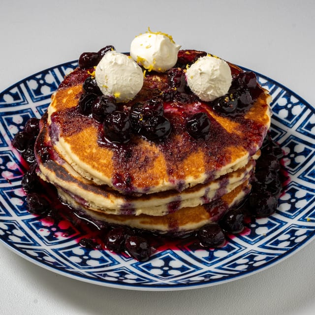Blueberry & Mascarpone Pancakes.